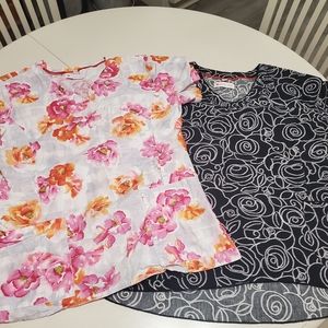 White Cross scrub tops